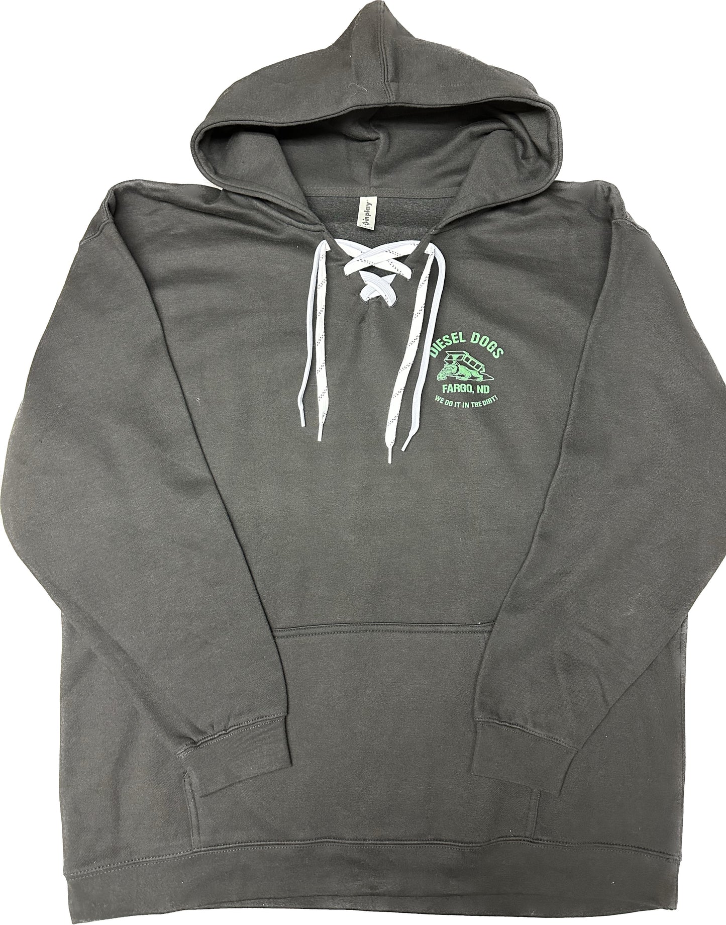 Black Hockey Lace Hoodie